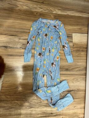 Posh Peanut Light Blue Footed One-Piece Rapunzel 2t